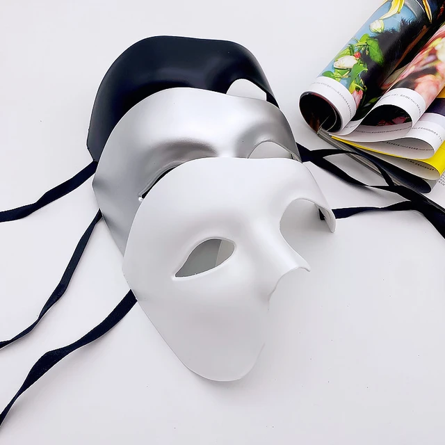 White Classic Phantom of the Opera Half Face Mask Masquerade