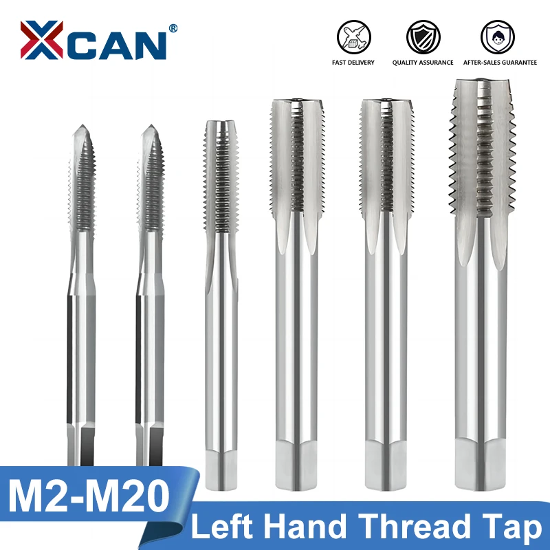 

XCAN Metric Screw Thread Tap 1pc M2-M20 Left Hand Machine Thread Tap HSS Steel Machine Plug Tap Metal Screw Hole Tap Drill