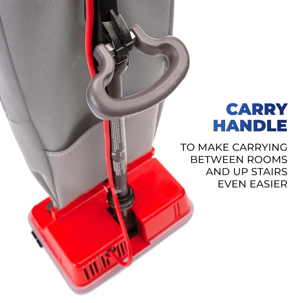 Oreck Commercial Upright Bagged Vacuum Cleaner, Lightweight, 40ft Power Cord, U2000R1, Grey/Red 5