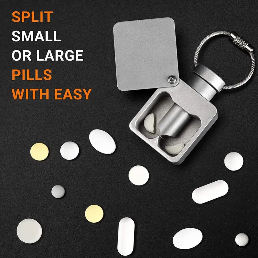 Pill Aluminium Creative Box étanche médicaments Cas Porte-clés avec des pilules pour lextérieur Couleur aléatoire Porte-clés 