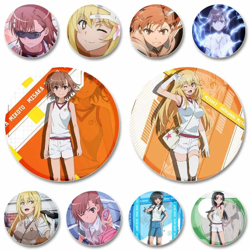 Cool Anime Stuff A Certain Scientific Railgun Pins Cartoon Girls Badges on Backpack Clothing Accessories Collection Toys Gifts