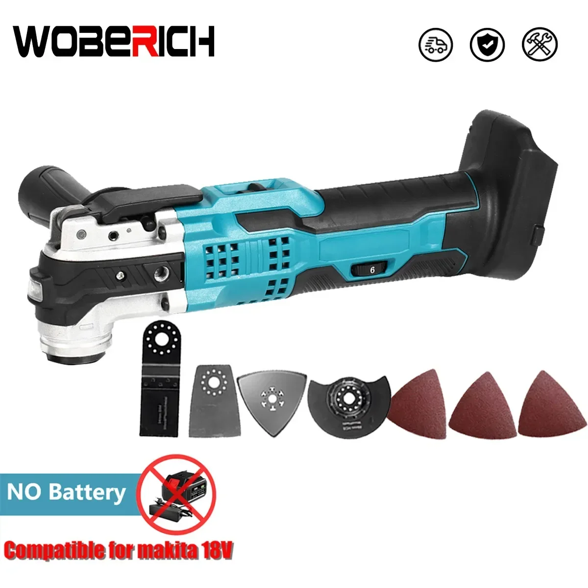 Oscillating Multi Function Tool for Makita 18V Battery Electric Saw Trimmer Shovel Polisher Woodworking Tool（No battery） 18v cordless oscillating multi tool electric trimmer shovel cutting saw for makita 18v battery multifunctional woodworking tools