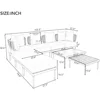 8-Piece Patio Sectional Sofa Set with Tempered Glass Coffee Table and Wooden Coffee Table, Modular Sofa Set for Outdoor Oasis 3