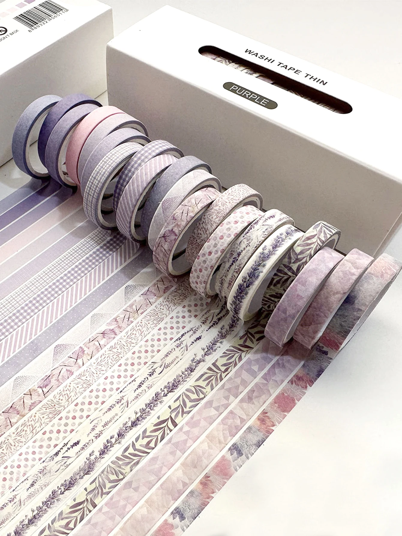 20 Rolls Of Thin Strips Of Washi Tape Box, Delicate Flowers, Plant Patterns, Handbook Tape, Student Diary Decoration, Creative W 4