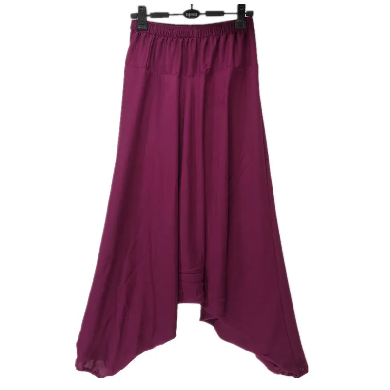 Women Summer Harem Pants Casual Cotton Solid Elastic Waist Wide Leg Pants Bottoms loose long trousers 13 colors 3