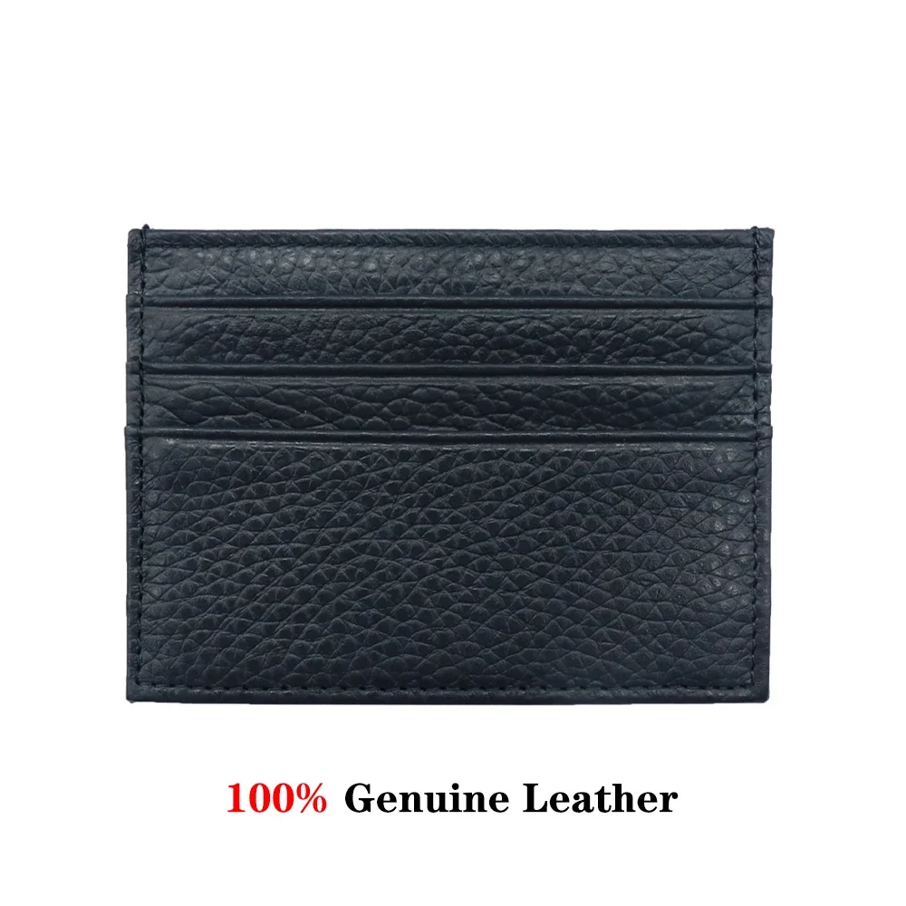 

Genuine Leather Litchi Hrain Mb Card Holder ID Sleeve Anti-magnetic RFID Top-layer Cowhide Ultra-thin Multi-card Card Holder