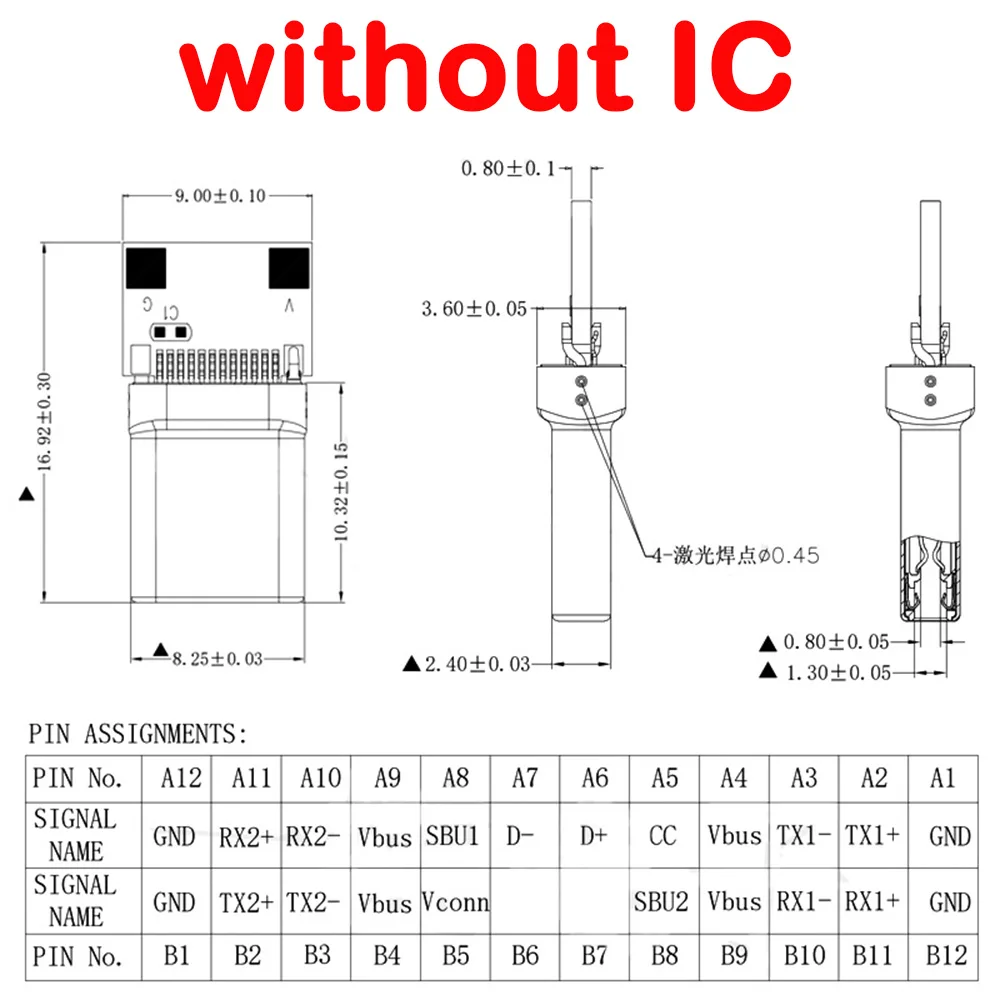 USB TYPE-C Connector Pinout, Features, and Datasheet