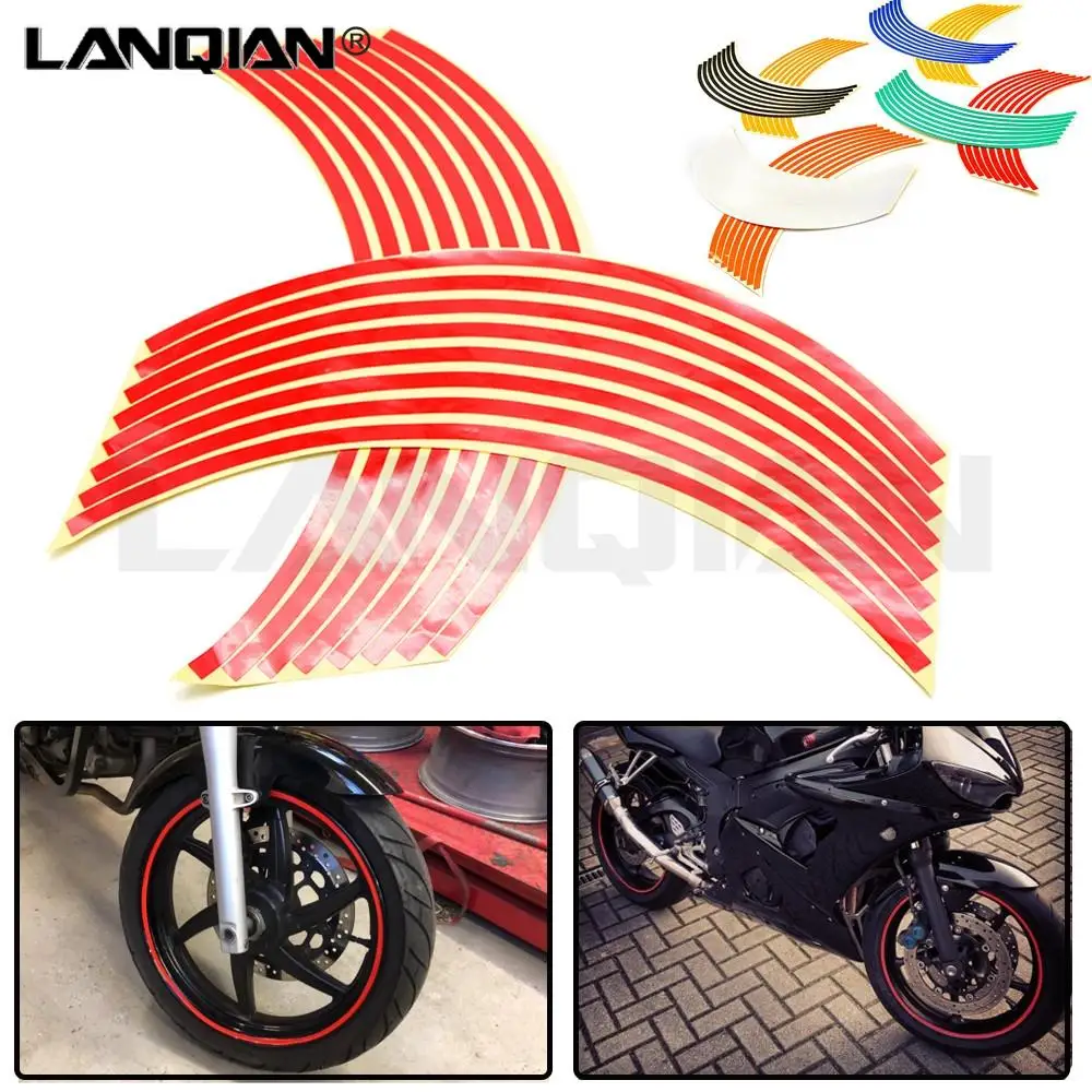 

For HONDA CRF450R CRF250X CRF450X CRF 450R 250X 450X 16 Strips Motorcycle Wheel Sticker Reflective Decals Rim Tape Car/bicycle