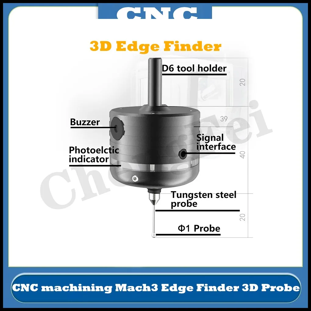 CNC latest V5 V6 0.005μm 3D Touch Probe edge finder to find the center desktop CNC probe compatible with mach3 and grbl