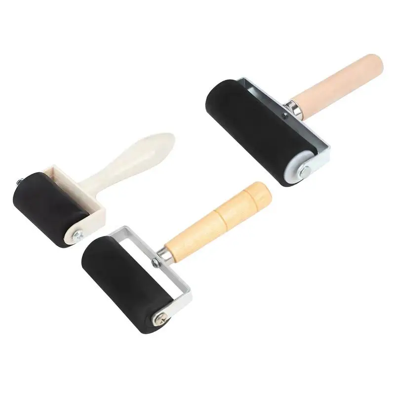 

Professional Rubber Roller Brayer Ink Painting Printmaking Roller Art Craft Projects Ink Stamping Tool Paint Roller with 3 Size