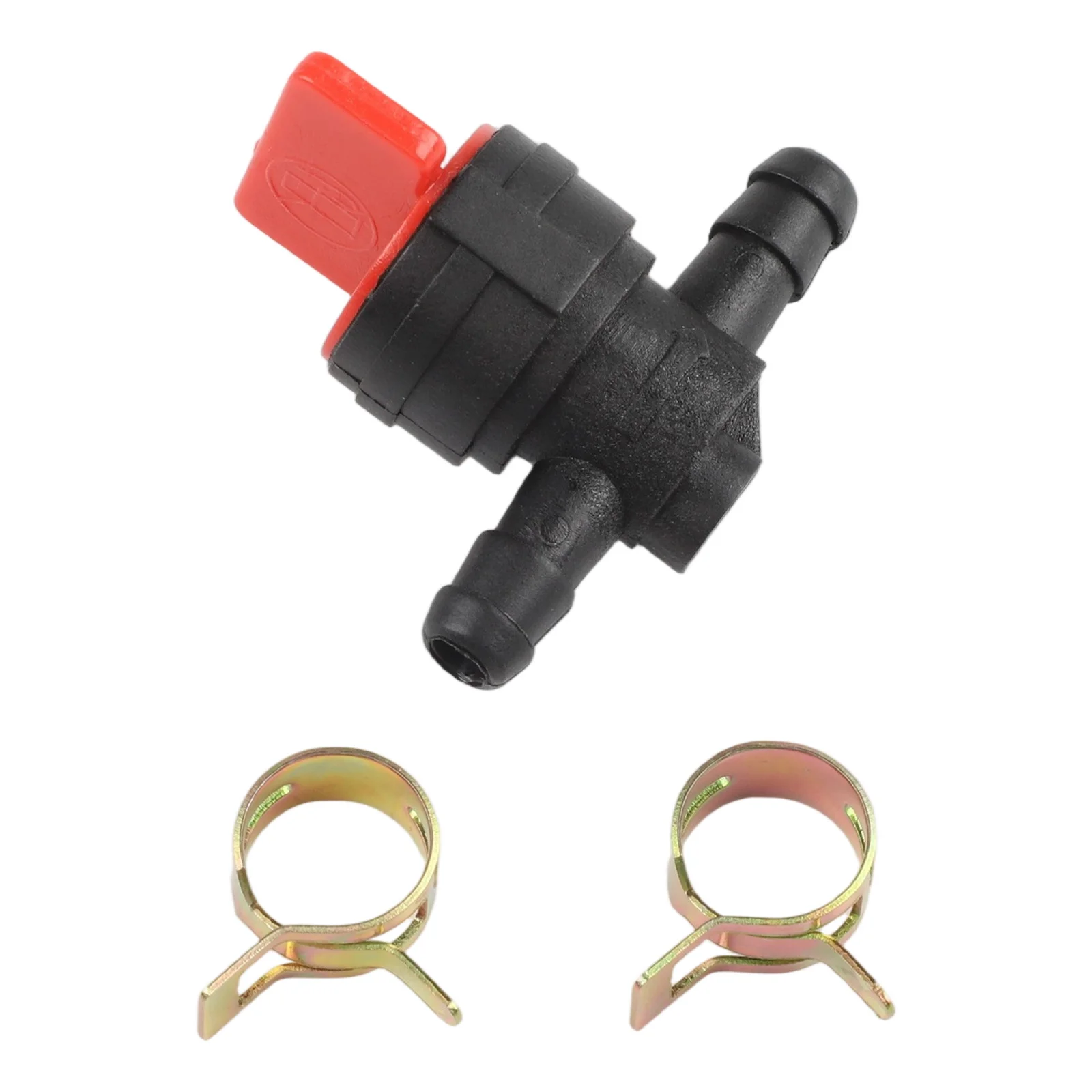 Benzinhahn und 2 Klemmen, Benzin-Diesel-Absperrventil für 6–8 mm Schlauch, Gartengeräte, Klemme, Rasenmäher-Teile – Detail 5