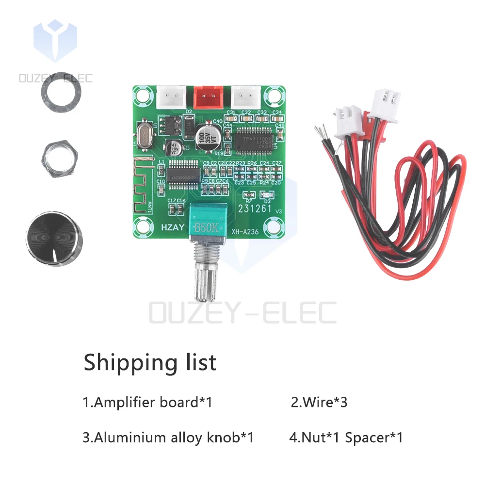 2*30W XH-A236 Bluetooth Stereo Digital Power Amplifier Board 2-Channels Mini TPA3110D2 Audio Amplifier Board Module