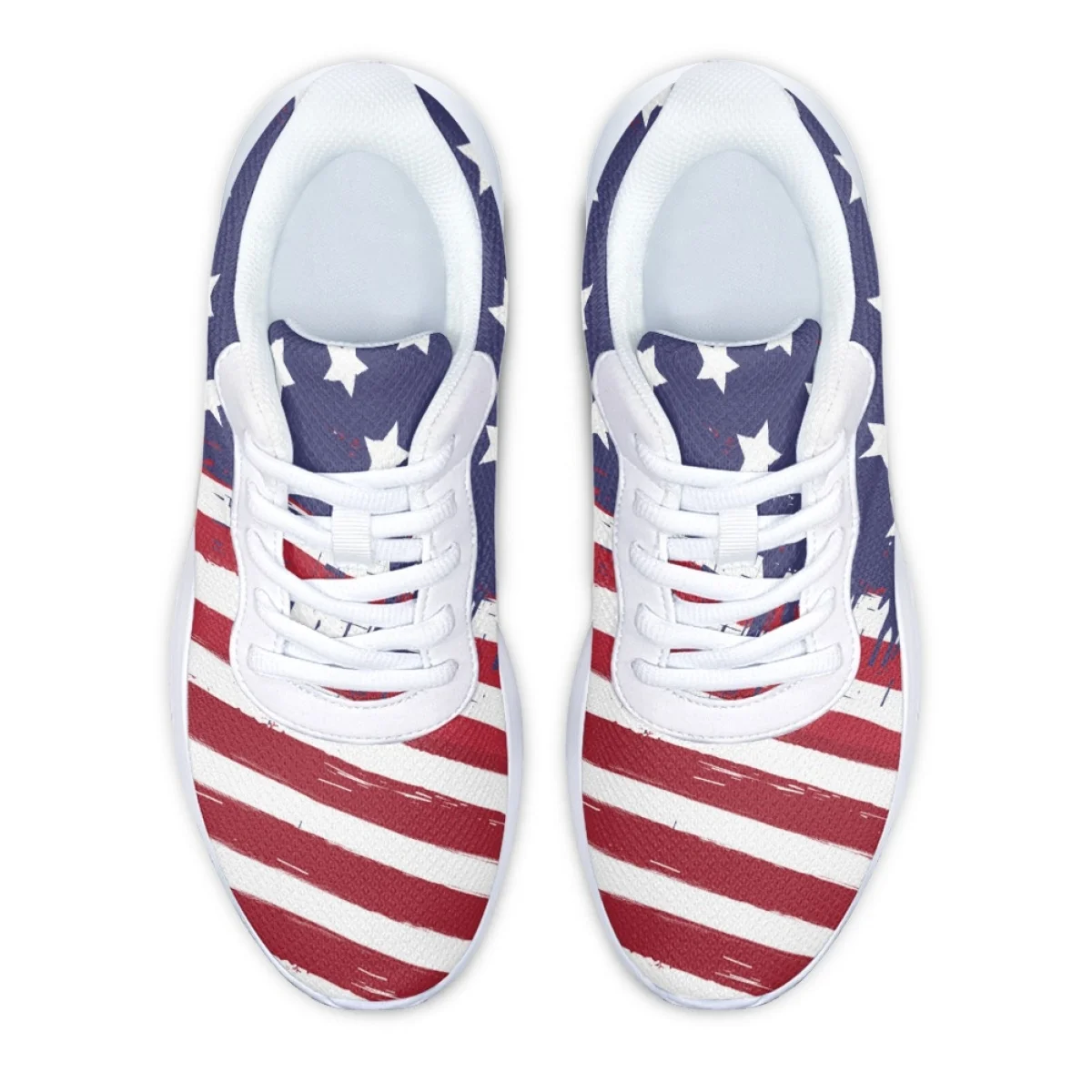 United States Flag Print Women's Soft Cozy Gym Sneaker Wear-resistant Outdoor Casual Shoes Lightweight Breathable Walking Shoes
