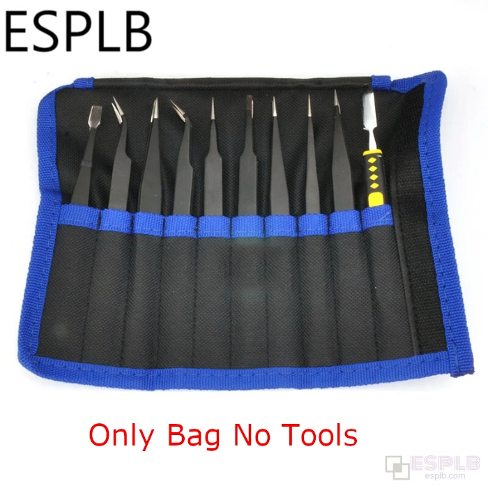 garden tool bag ESPLB Tweezers Tool Bag Portable Canvas Multi-functional Repair Tool Bag for Tweezers/Screwdrivers with 10 Holes NO Accessories mini tool bag