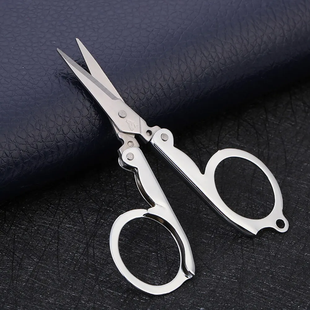 Folding Scissors Folding Pocket Scissors Multifunctional Stainless Steel Folding Small Scissors Household Mini Thread Cutting Nail Tools