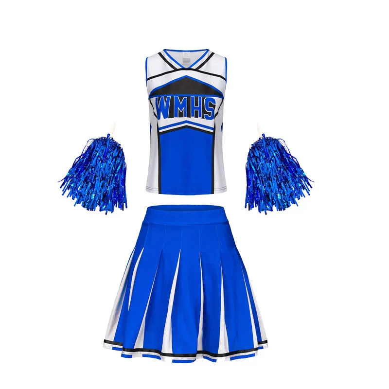 Sexy Glee Club Girl Cheerleading Fancy Uniform High School Sports Meeting Musical Varsity Cheerleader Cosplay Costume
