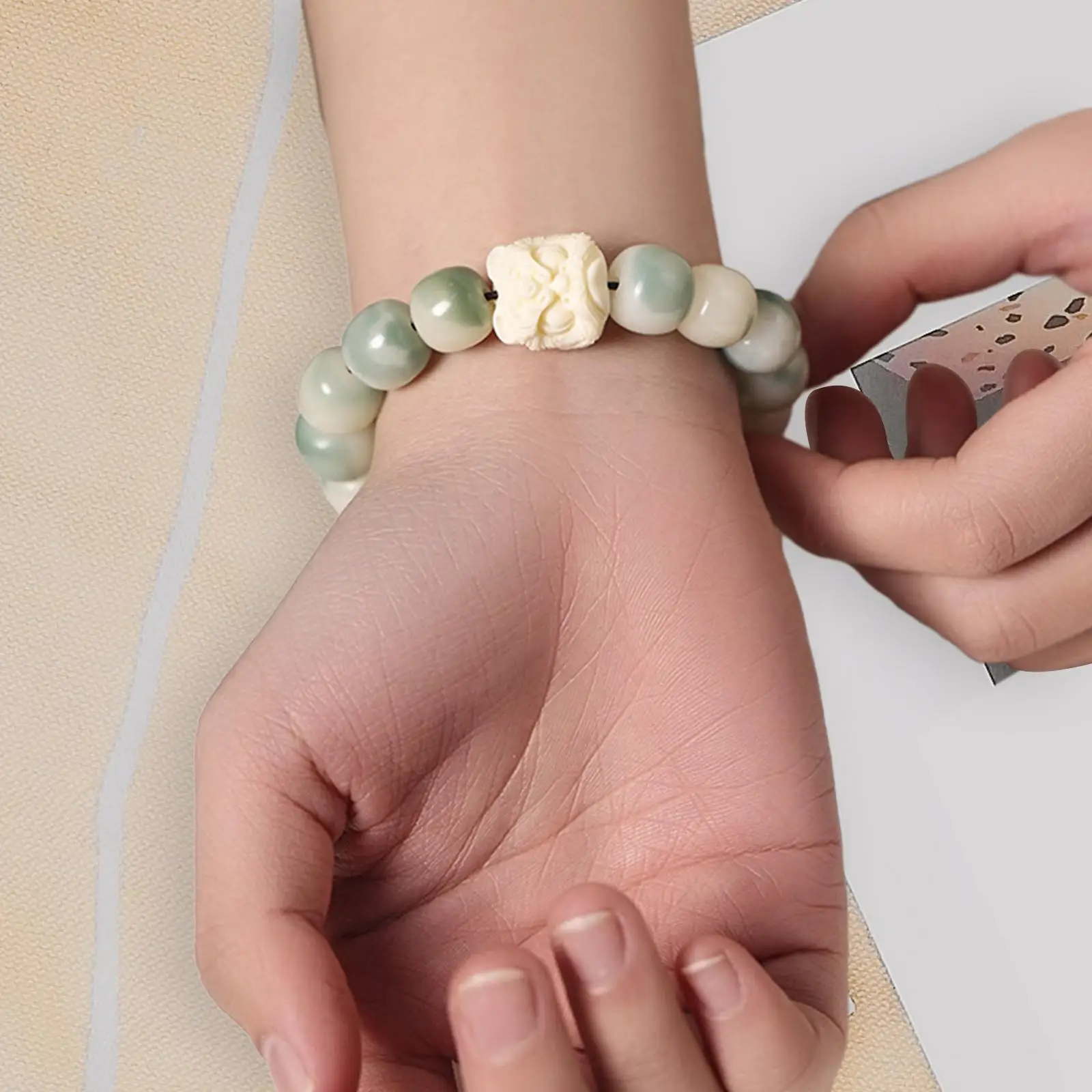 Stone Beads Bracelet Adults Meditation Wringing Finger Bracelet Good Luck Gradient Bracelet Chinese Bracelets Rosary Bracelet