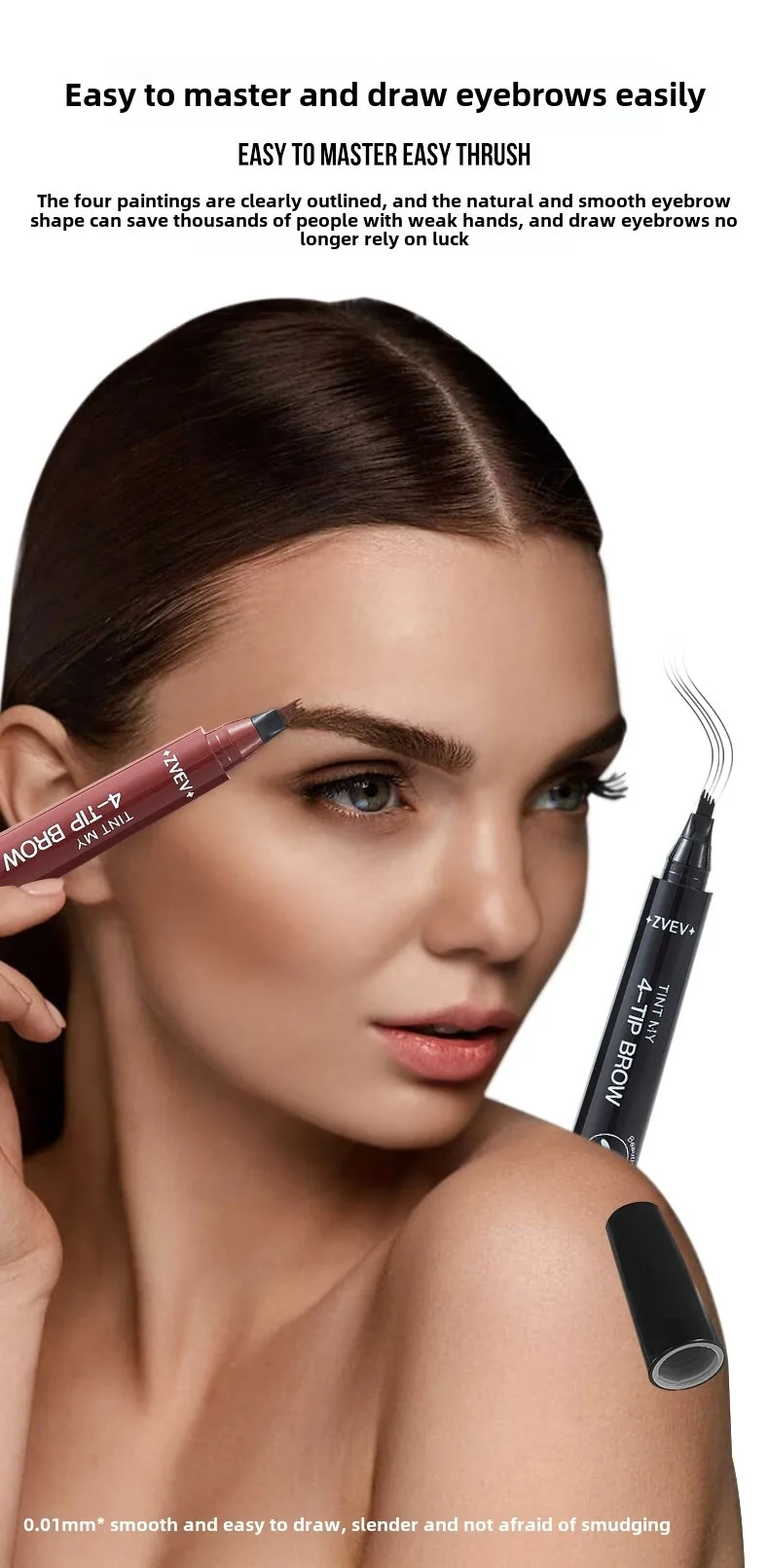 Description Picture 5 of itemEyebrow pencil tattoo pen cosmetics long-lasting liquid eyebrow pencil oblique head eyebrow pencil for girls