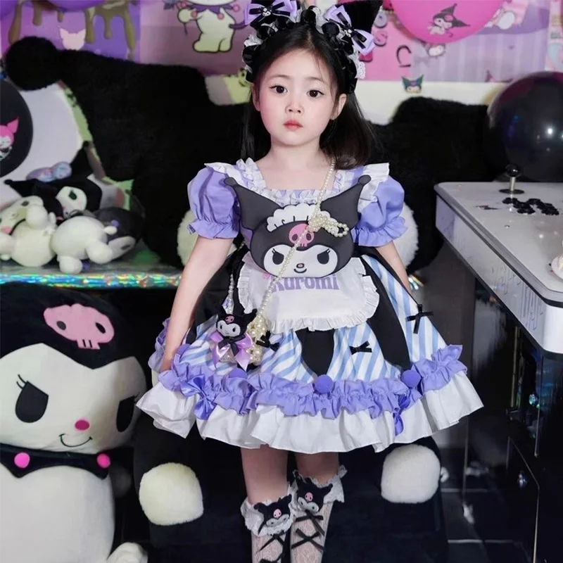 

Sanrioed Anime Kuromi Melody Cute Lolita Maid Costumes Girl Maid Cosplay Costume Kid Princess Dress Birthday Party Wedding Dress