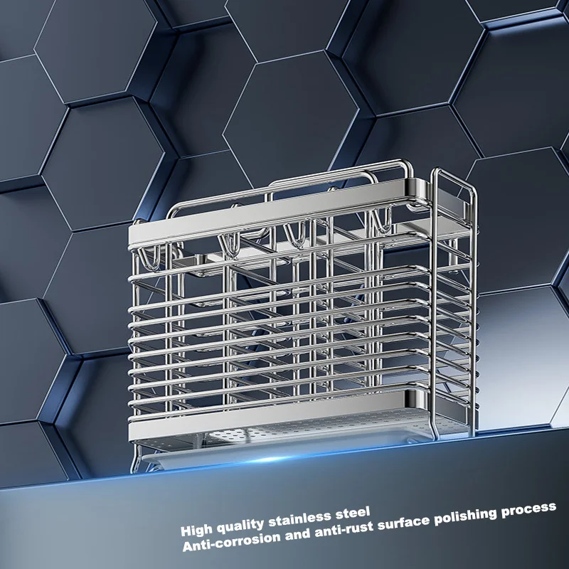 Kitchen Storage Rack Cutlery Cylinder Knife Rack 304 Stainless Steel Rack Chopsticks Spoon Knife Fork Storage Basket 3