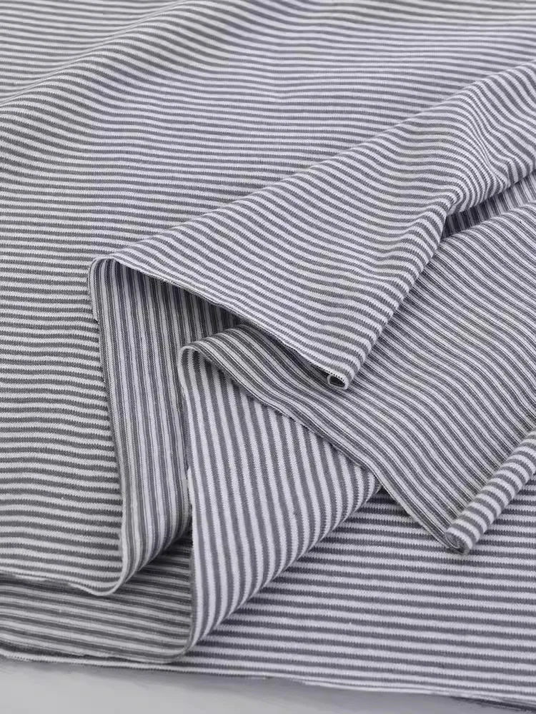 wide 1mm stripe 100% cotton knitting elastic fabric DIY sewing clothing cloth 165cm wide 100% tissu hometextile tela sewing 5