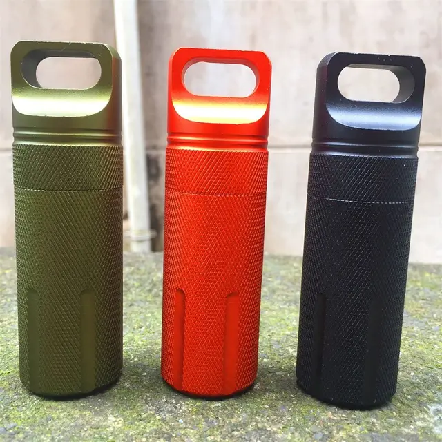 Colorful Aluminum Waterproof EDC Sealed Bottle Survival Storage Box Outdoor Portable Medicine Capsule Bottle Storage Container 3