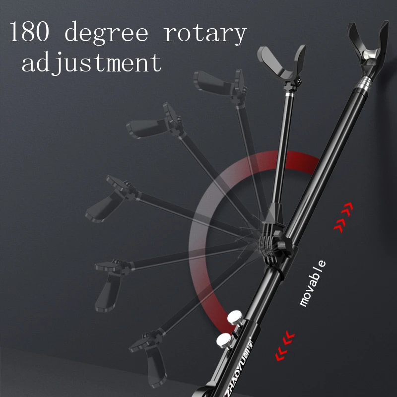 Stainless Steel Fishing Rod Bracket Carp Pedestal Thickened Telescopic Holder 2.4m