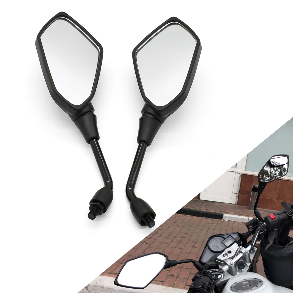Motorcycle Rear View Mirrors 1 Pair For KAWASAKI Z900 ER6N Z800 Z750 Z1000SX Honda CRF 450 CRF XR XL 85 Side Convex Mirror motorcycle handle bar mirror