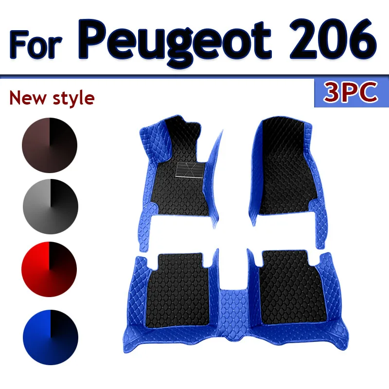 

Car Floor Mats For Peugeot 206 206+ 1998~2013 Carpets Rugs Luxury Leather Mat Interior Parts Car Accessories 1999 2000 2001 2002