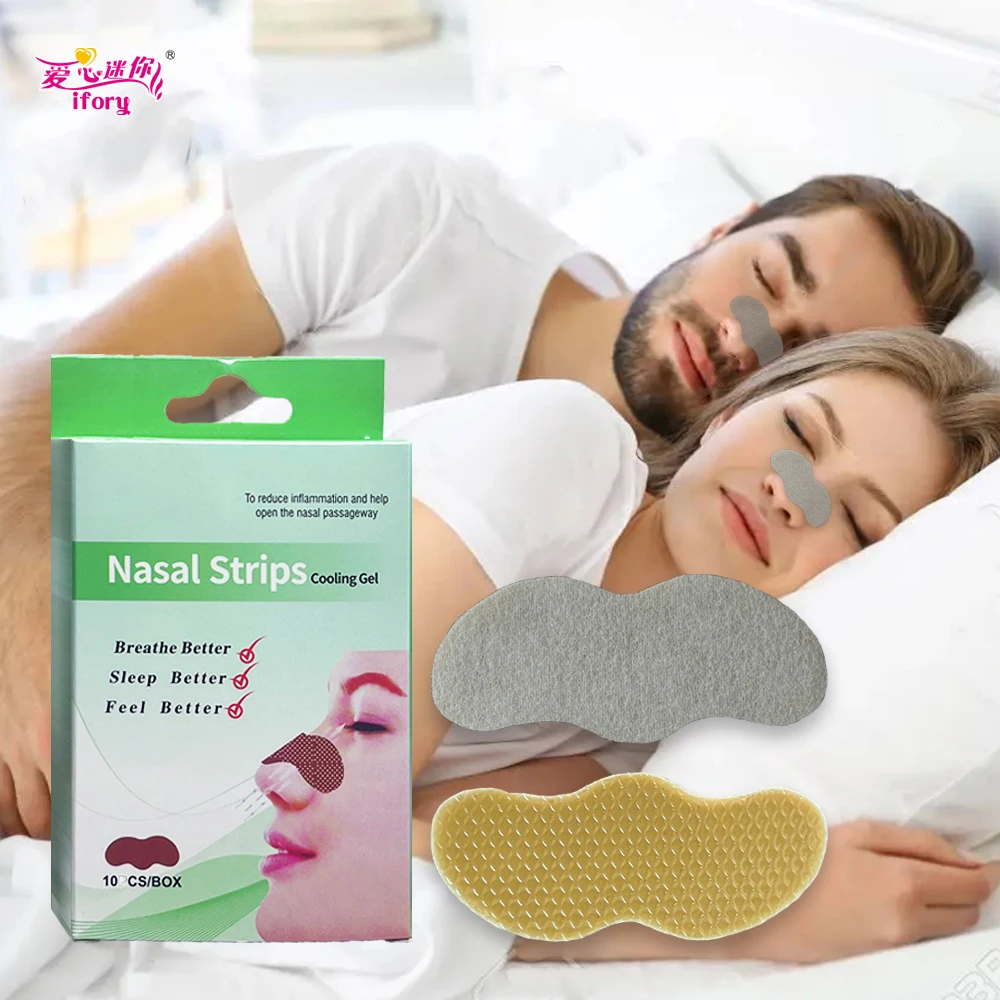 

Ifory 10Pcs/Box Anti Snore Strips Easier Better Breathe Cooling Gel Plaster Health Care Snoring Stop Snore Plaster Improve Sleep