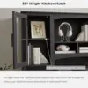 JXQTLINGMU Farmhouse 76" Height Computer Office Desk with Hutch Charging Station Drawers Storage Cabinet Workstation Home 4
