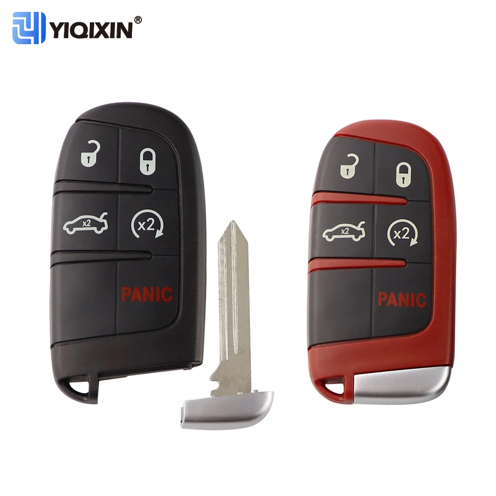 Yiqixin 5 Pulsanti Guscio Chiave Auto A Distanza Per Jeep Per Chrysler 300 Dodge Dart Ram 1500 Dart Challenge Charger Keyless Insert Blade
