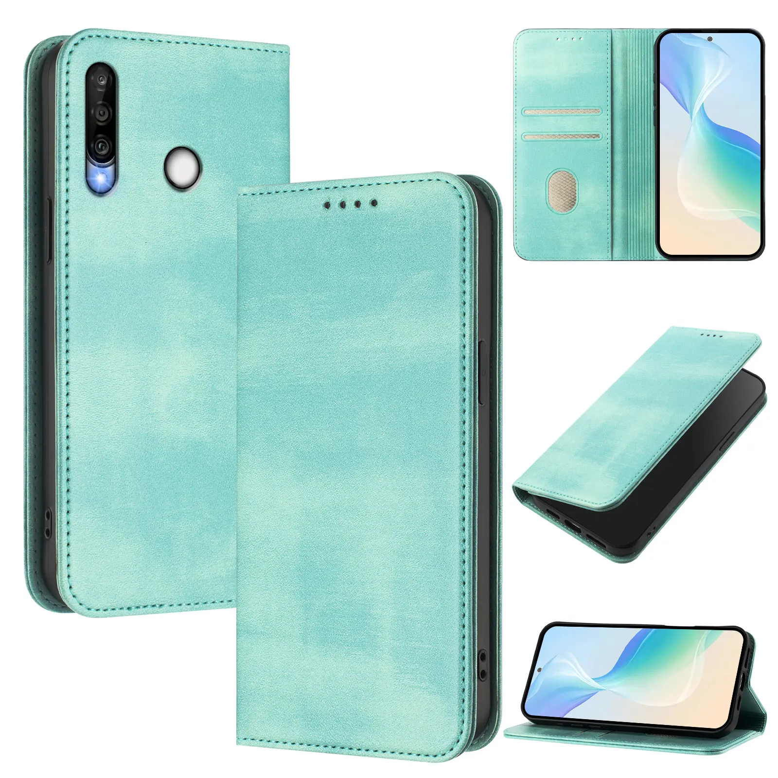 Premium Magnetic Leather Phone Flip Wallet Case