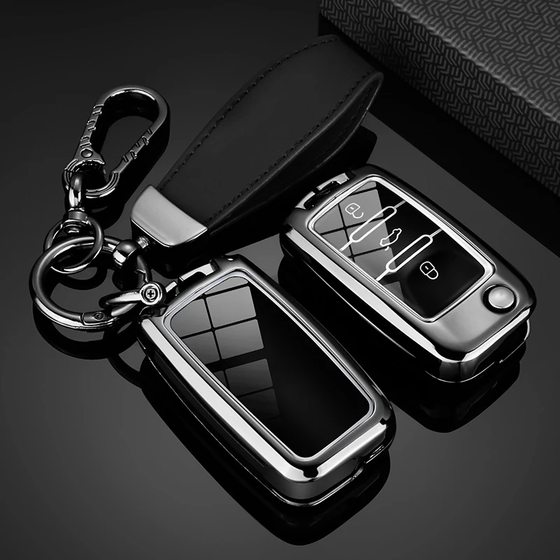 Sleek Zinc Alloy Car Key Cover Case Holder Shell - Premium Auto Accessory