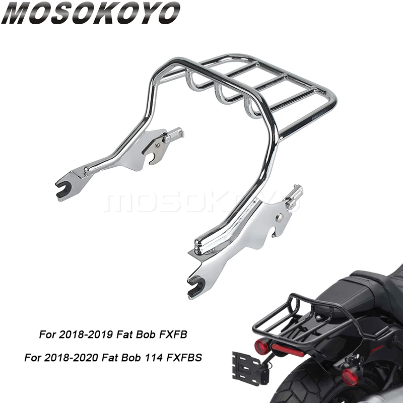

Хромированная задняя багажная стойка для мотоцикла, поддерживающая полка, аксессуары для Harley Softail Fat Bob 114 FXFBS 2018-2020 Fat Bob FXFB 18-19