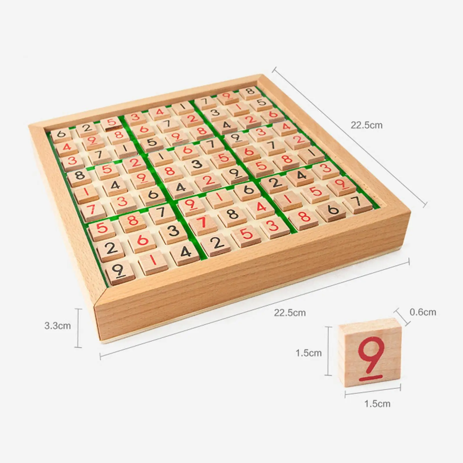 Wooden Sudoku Board Family Game Educational Playset for Kids Christmas Gift 6