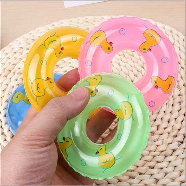 8.5CM Baby Bath Toy Inflatable Swim Ring Plastic Mini Circle Gift Cup Holder for Kids Children Floating Water Playing Toys 5