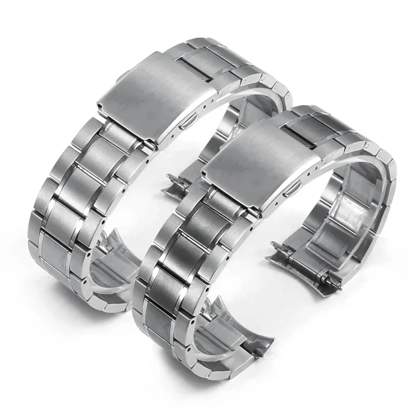 Stainless steel strap is suitable for CASIO fine steel bracelet MTP-1374 / 1375 / MDV-106 swordfish arc mouth watch strap, 22mm