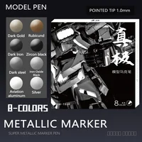 8 Colors Set Metallic Marker Pen 1mm DIY Reflective Paint Pen Permanent Gold SILVER Marker Touch Up, Model Painting, Marking