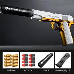 Revolver Airsoft Bullet Toy Gun Nylon Metal Launcher Pistol Foam Darts  Adult Soft Bullet Gun Repeater Running Fire Outdoor Gift - AliExpress