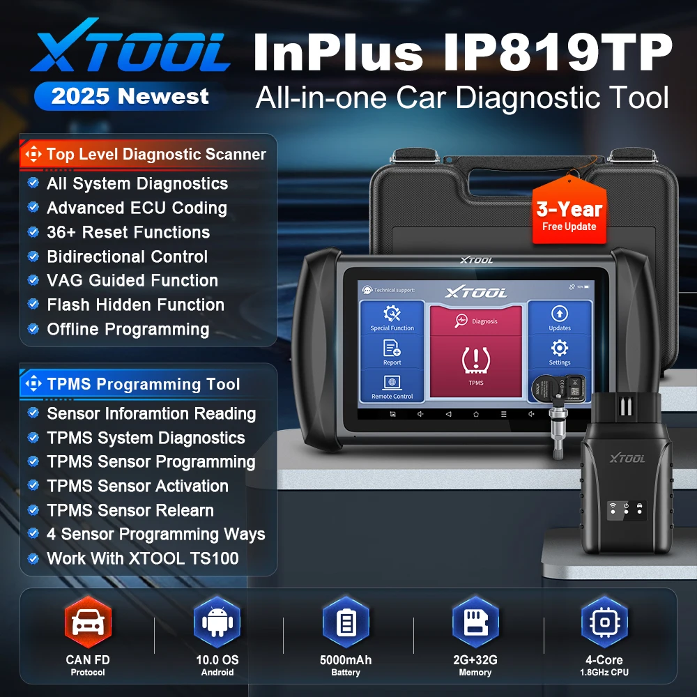 XTOOL InPlus IP819TP TPMS Programming Tools TPMS System Health Check Activate Relearn, Car Diagnostic Tools Program ts100-sensor 2