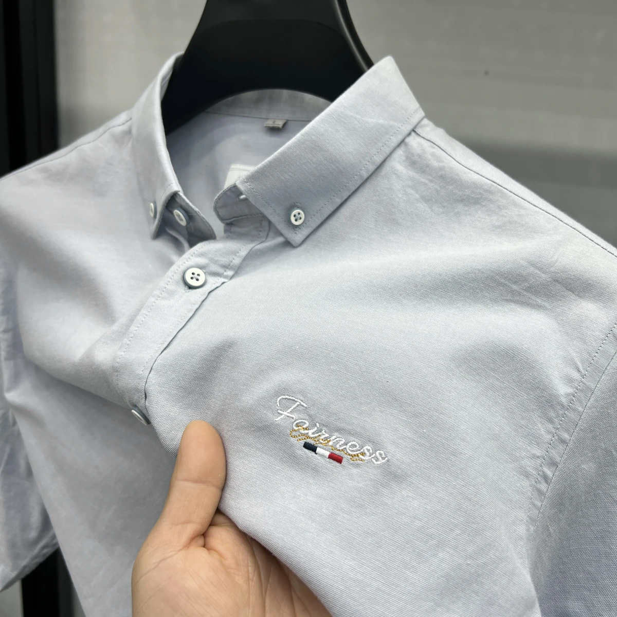 Designer New Men's High-End Brand 2024 Summer Embroidery 100% Cotton Shirt Business Casual Breathable Lapel Top Men's Clothing 3