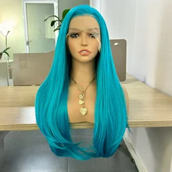 Luxe Ocean Teal Wavy Lace Front Wig - Bold and Beautiful Waves - 24inches (Lake Blue)