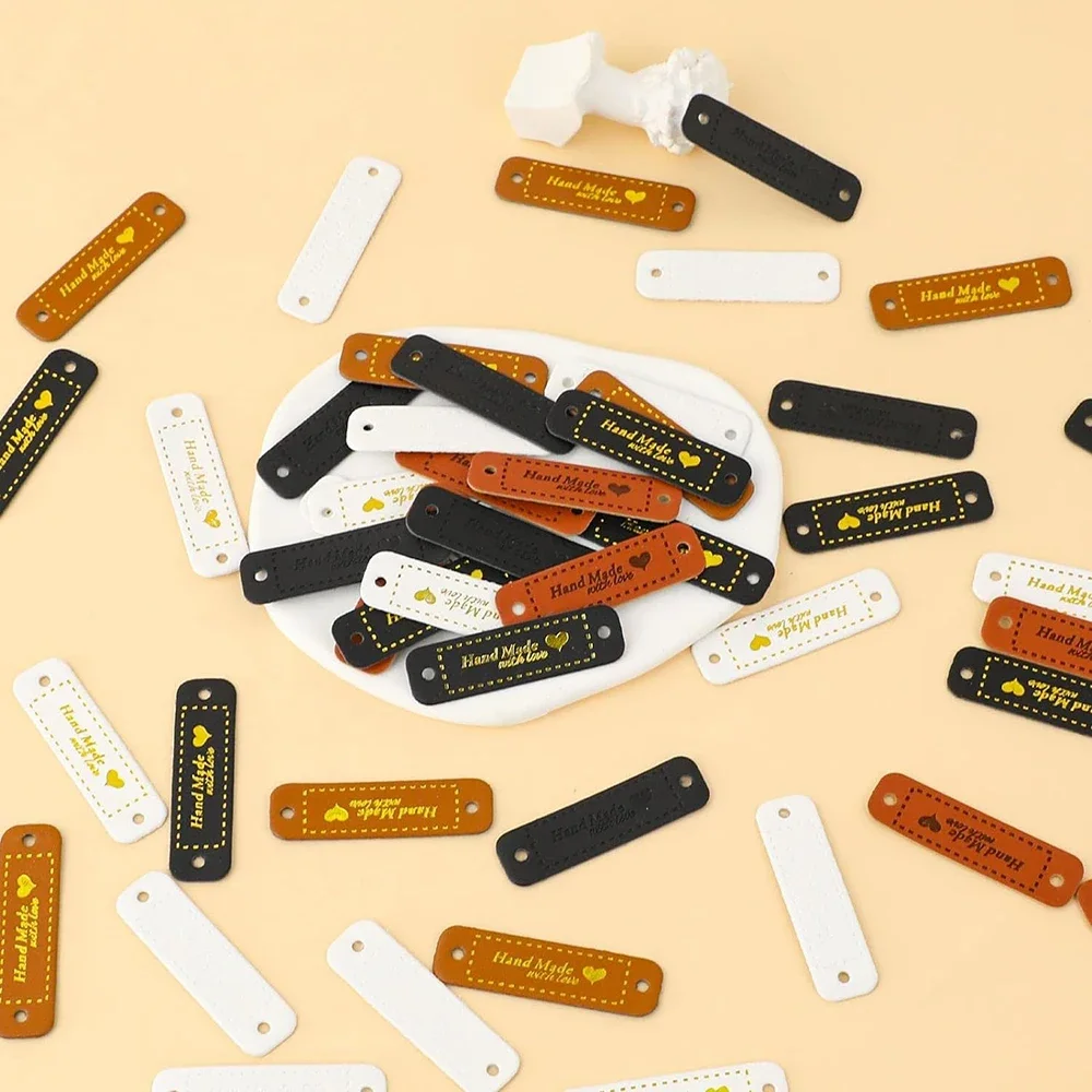 Etichette In Pelle PU Per Cucito - 70 Pezzi Con Fori, Per Uncinetto, Maglia E Progetti Handmade - Foto 12