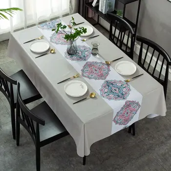Tovaglia in PVC stampa colore stile europeo e americano per la casa festa di compleanno tovaglia tovaglia rettangolare straccio 1