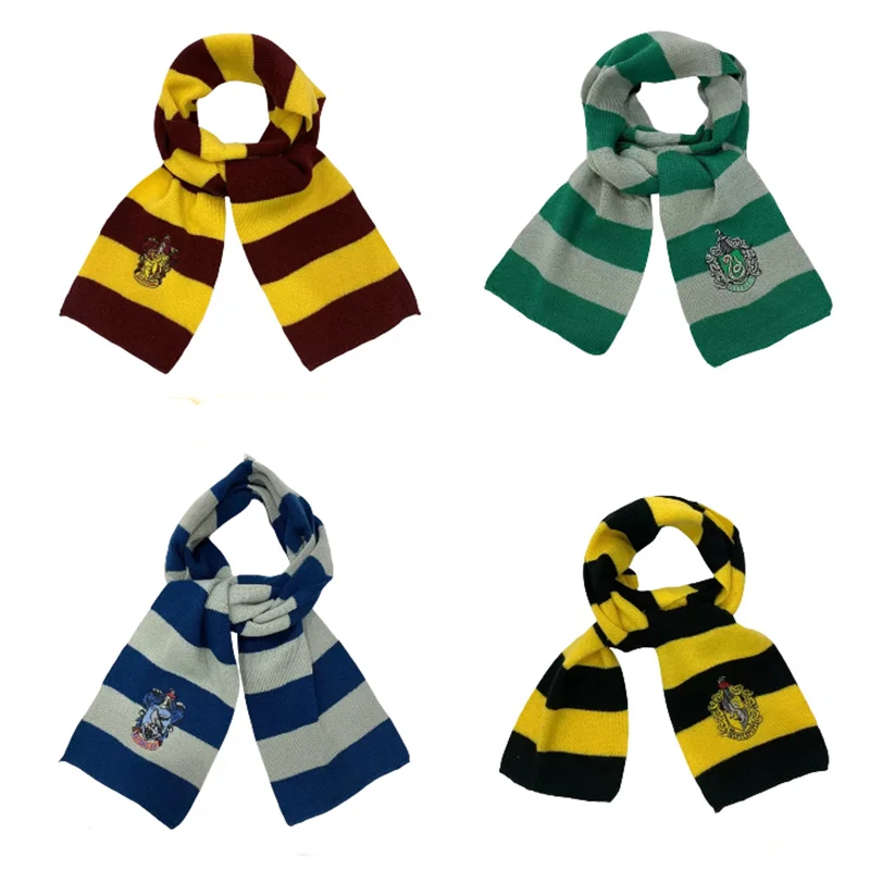 Anime 4 Colors Harris Scarf Hogwarts Slytherin University Emblem Gryffindor Scarfs Cosplay Accessories Gift Prop Party