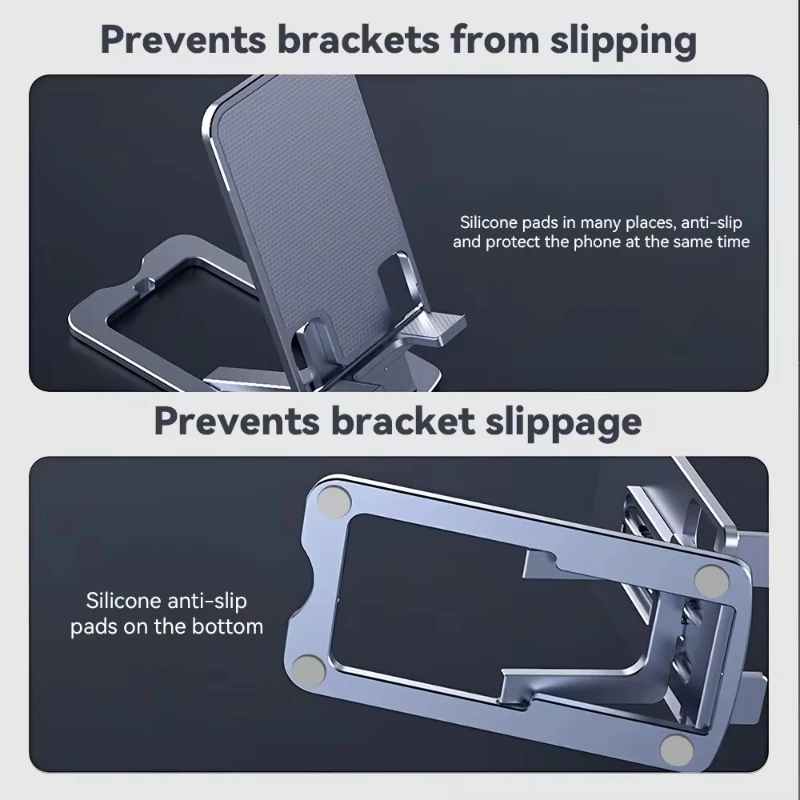유니버설 조절식 접이식 데스크탑 폰 스탠드 - 모든 스마트폰용 높이 및 각도 조절 모바일 지지대