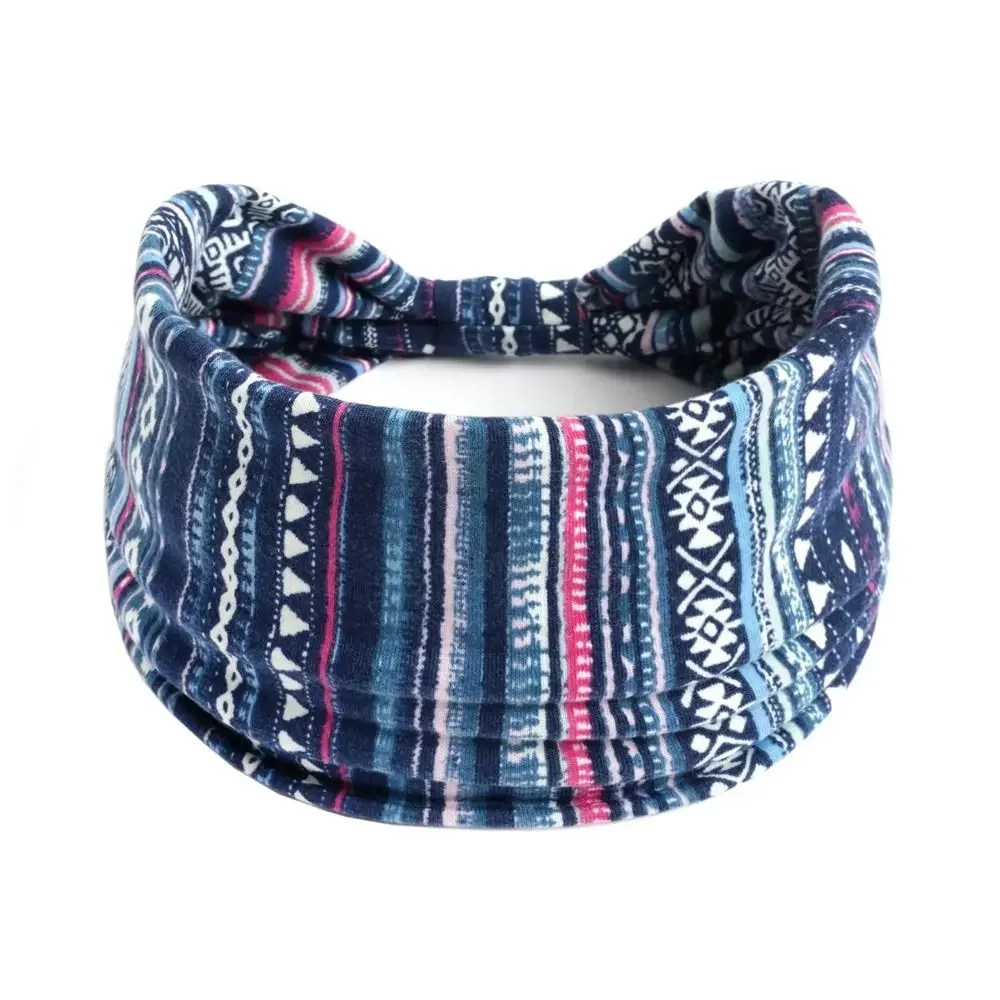 Bohemian Wide Knot Cotton Stretch Yoga Hairband