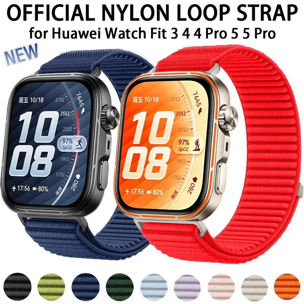 Offizielles Nylon-Geflechtarmband für Huawei Watch Fit 5 5 Pro Fit 4 4 Pro Sportarmband Huawei Watch Fit 3 Armband