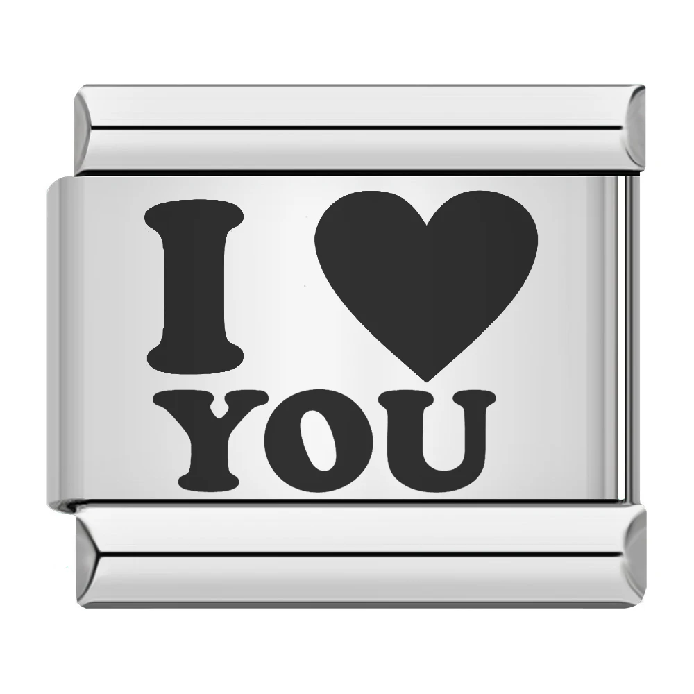 Valentine's Day Romantic Heart I Love Charm - Stainless Steel Bracelet Accessory